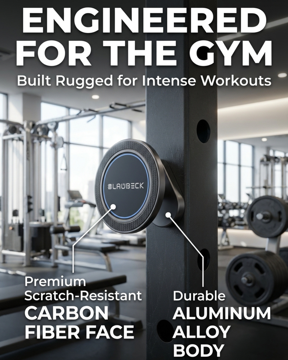 All-Metal Magnetic Gym Phone Holder