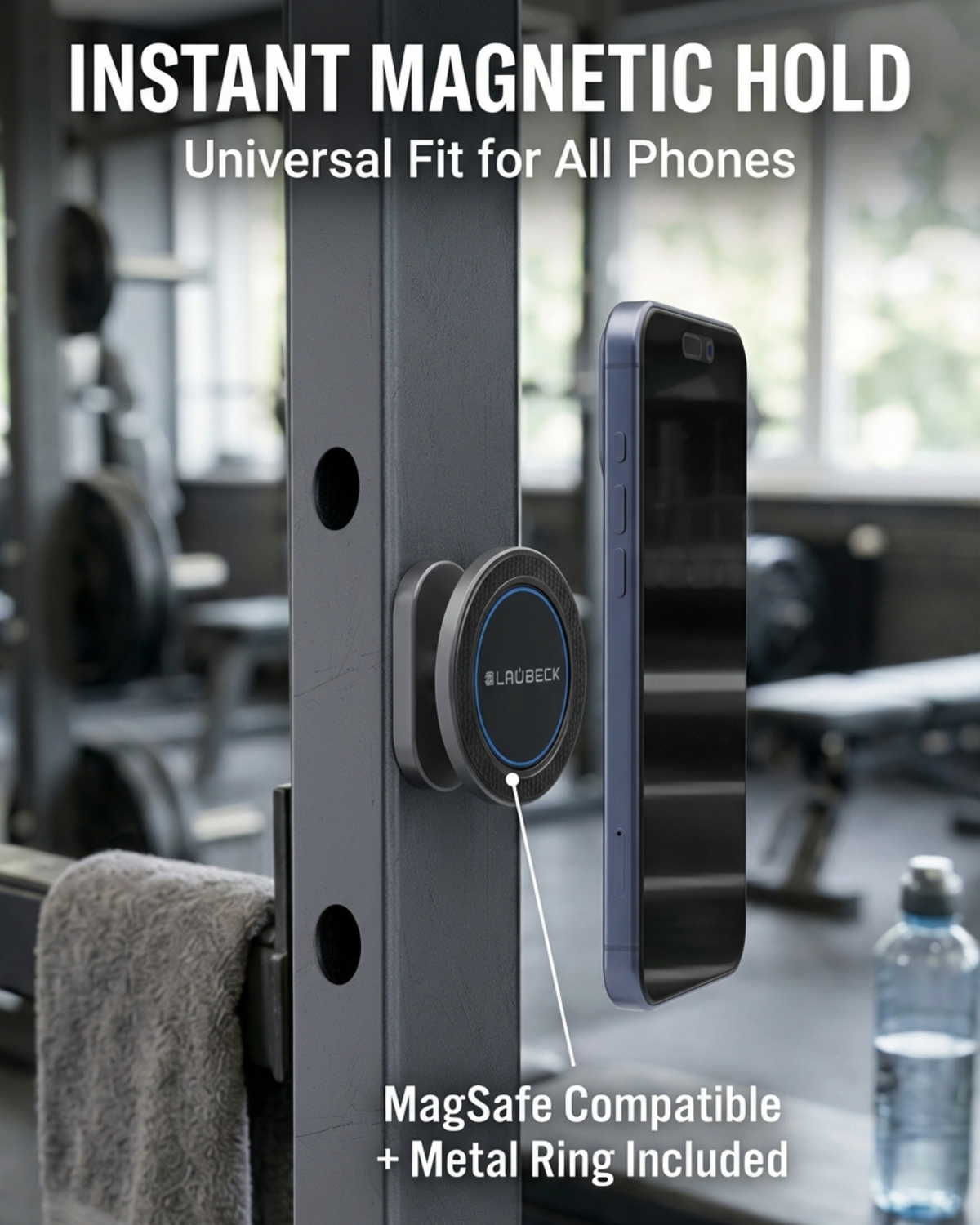 All-Metal Magnetic Gym Phone Holder