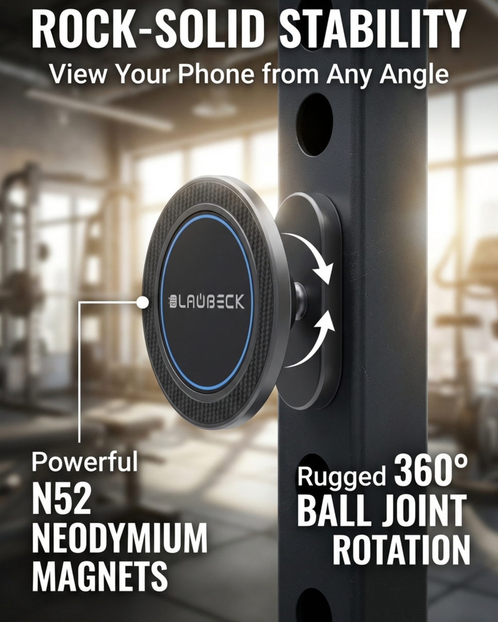 All-Metal Magnetic Gym Phone Holder