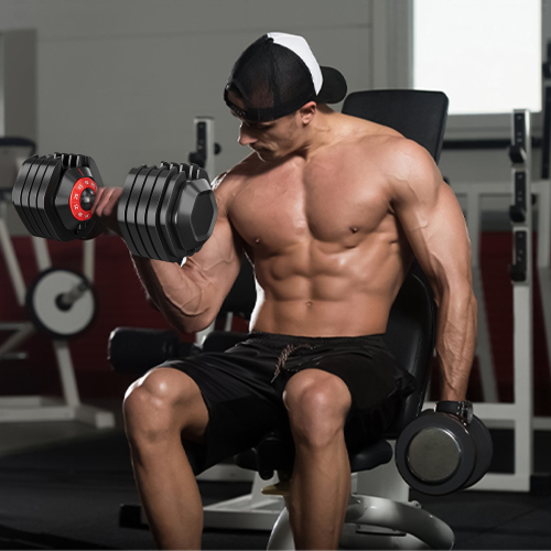 Adjustable dumbbell set, male and female