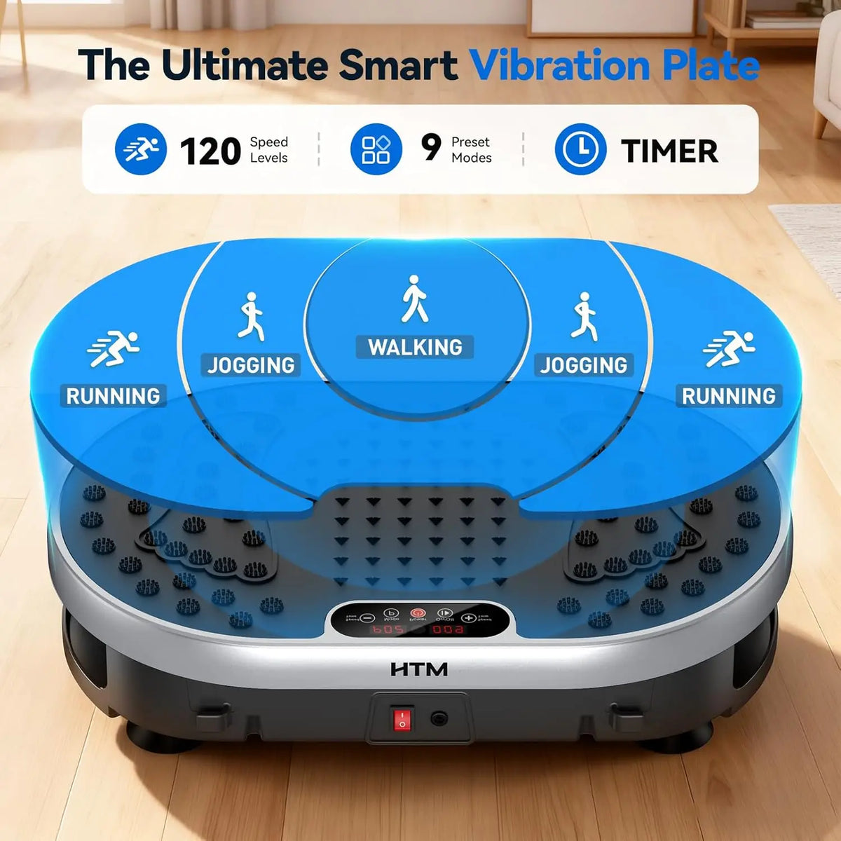 Vibration Plate 120 Speed Levels 9 Preset Programs