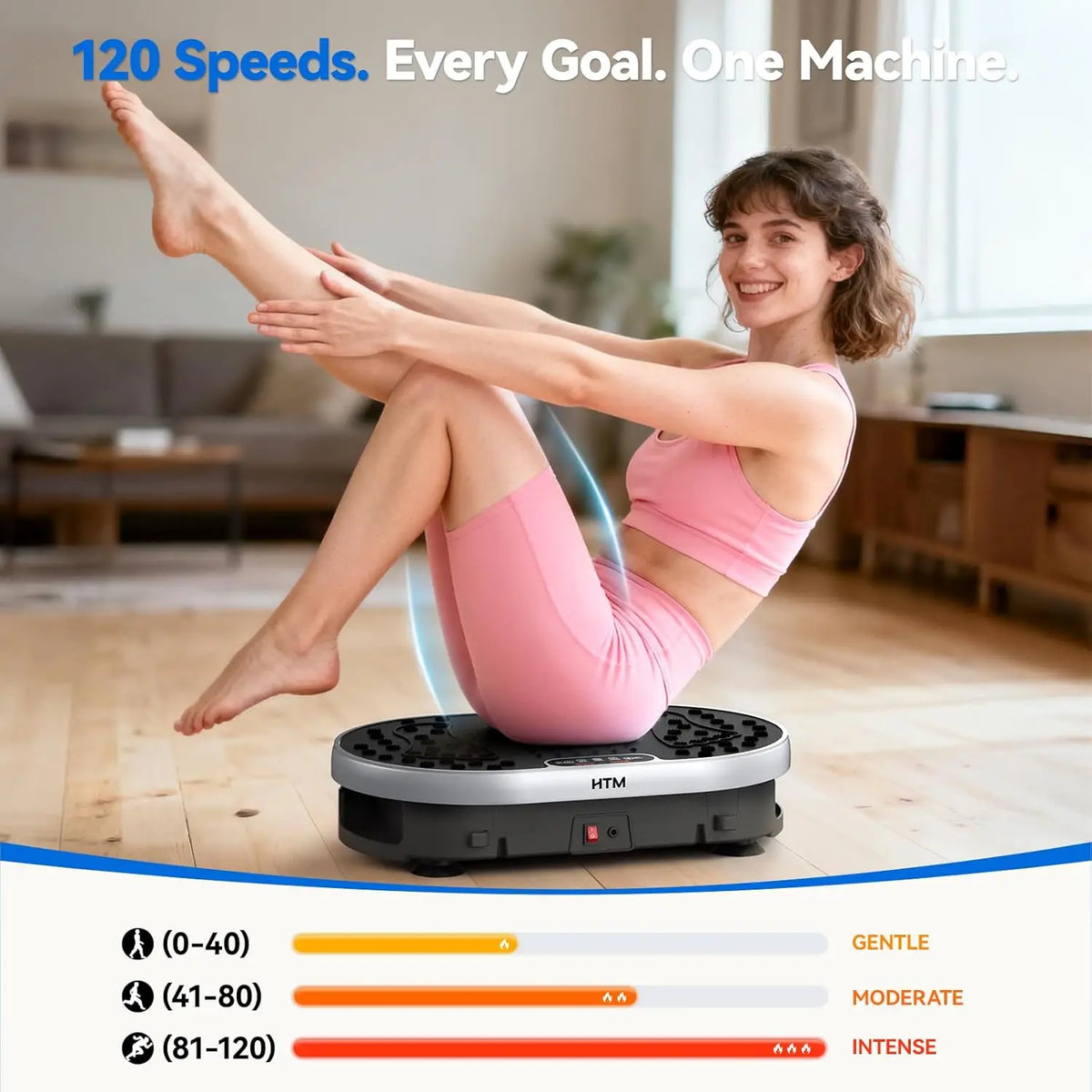Vibration Plate 120 Speed Levels 9 Preset Programs