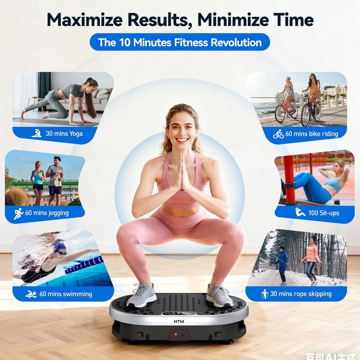 Vibration Plate 120 Speed Levels 9 Preset Programs