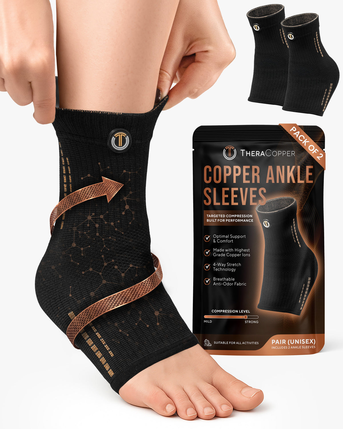 Copper Compression Sleeves (2 Pack)